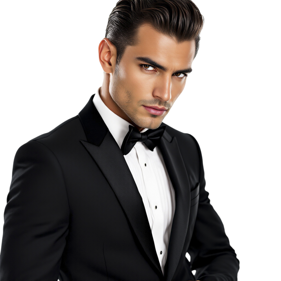 A man in a tuxedo posing for the camera png