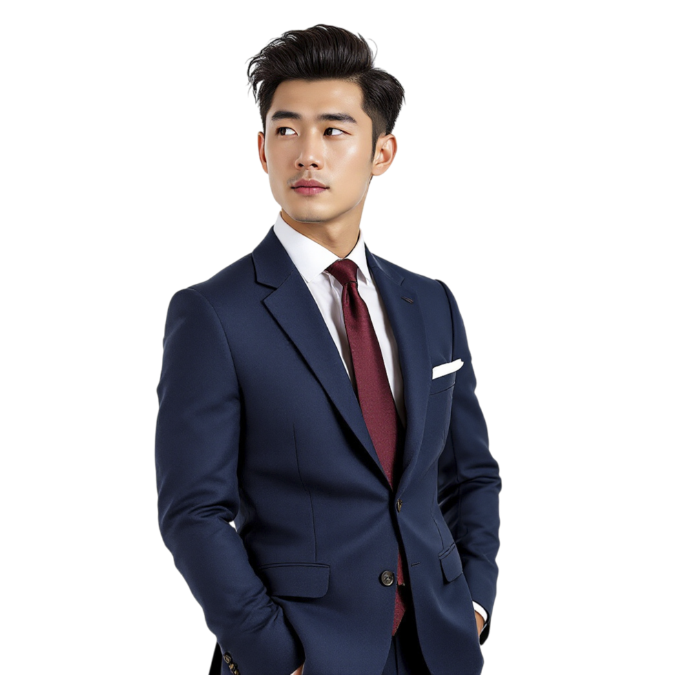 A man in a suit and tie posing for the camera png