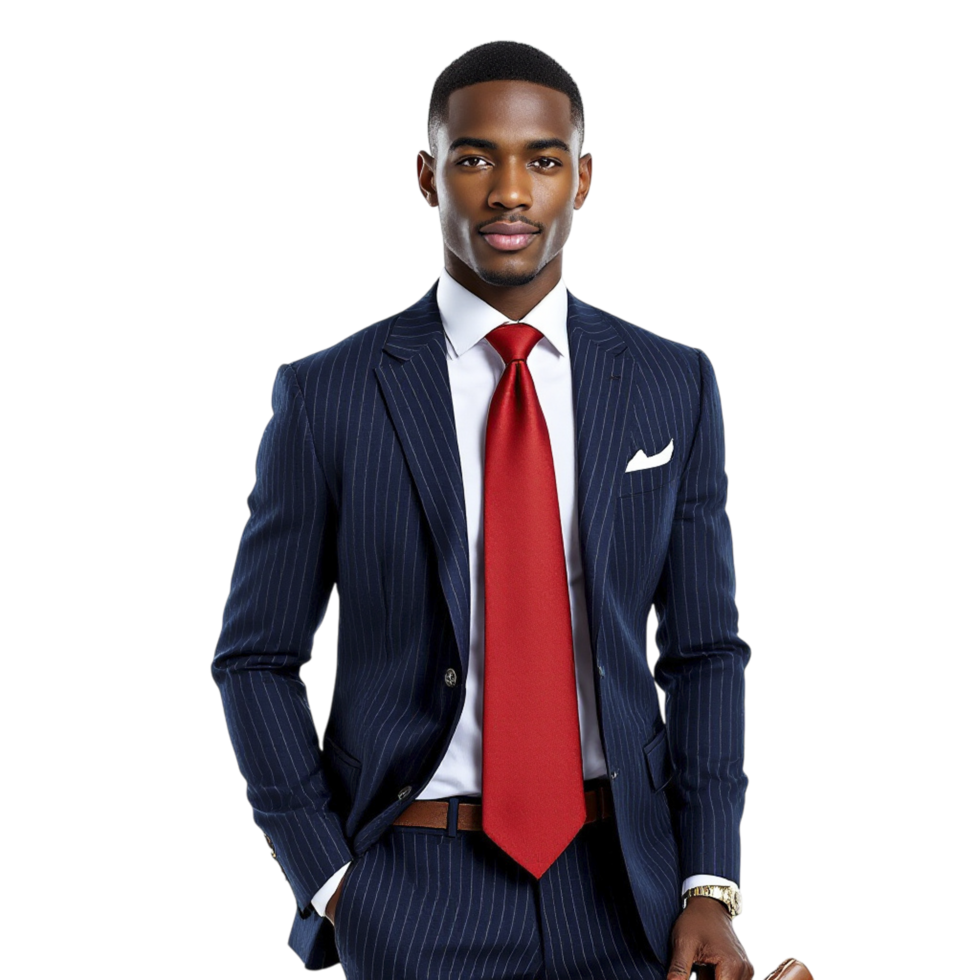A man in a suit and tie holding a briefcase png