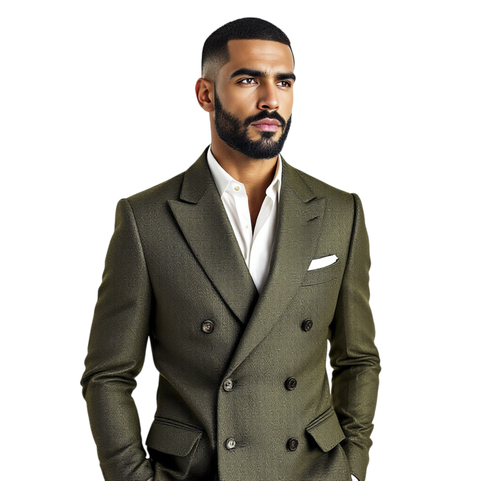 A man in a suit and tie posing for the camera png