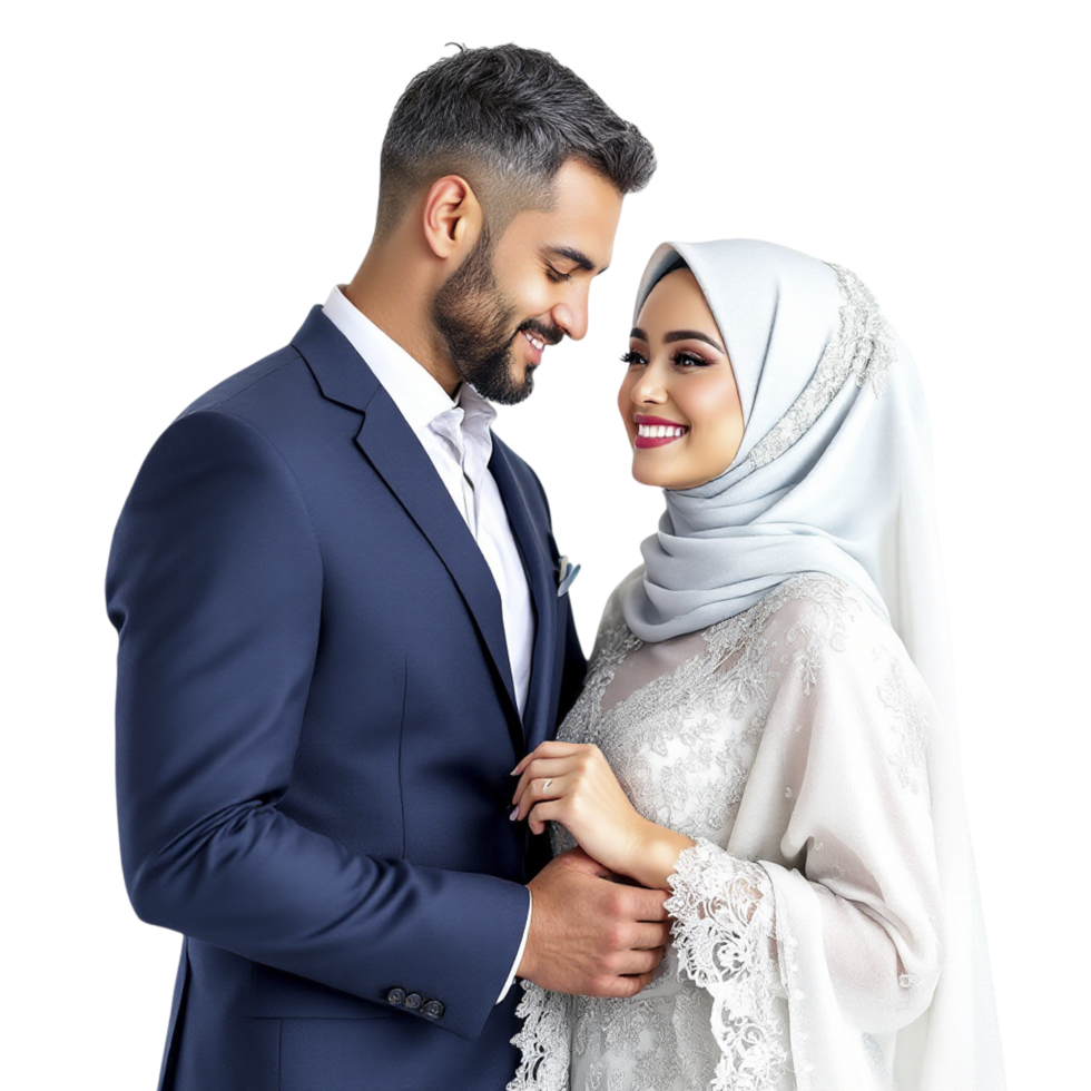 A beautiful muslim couple in traditional clothing png