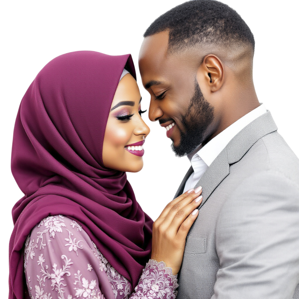 A beautiful couple in a hijab png