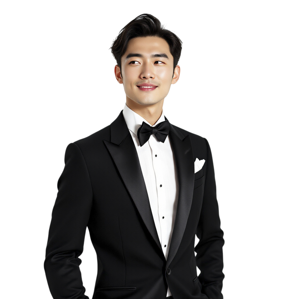 A man in a tuxedo poses for a photo png