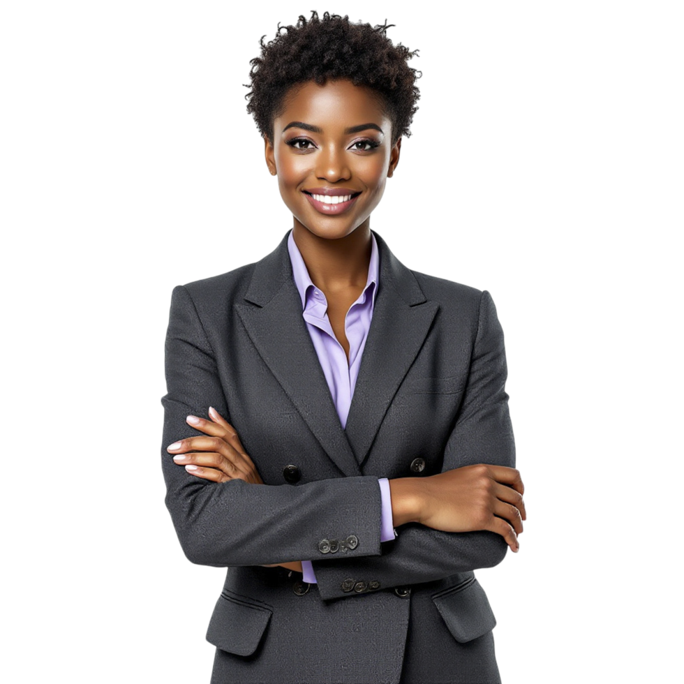 An african american business woman in a suit png