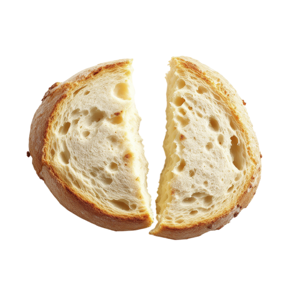 A slice of bread is cut in half png
