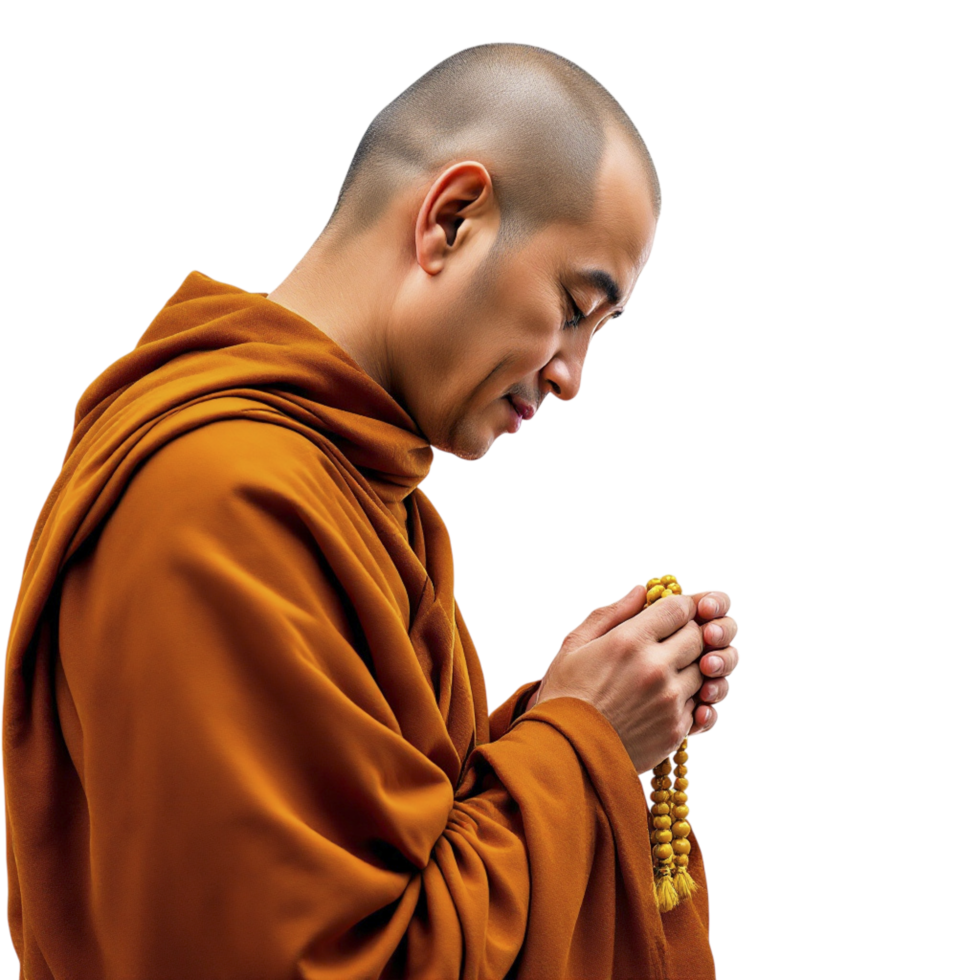 A monk is praying with a rosary png