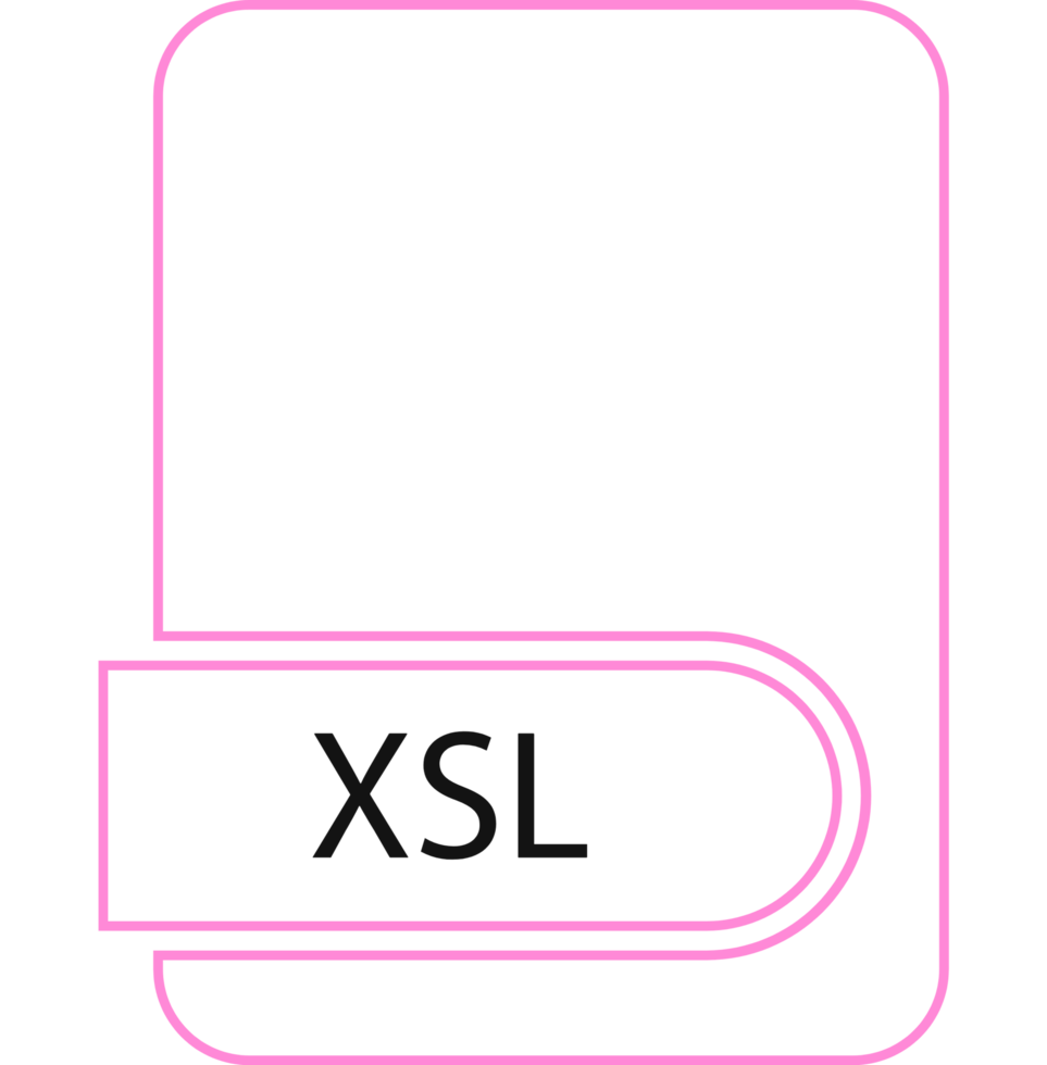 Xsl File Format Icon Black Outline And Light Color Text png