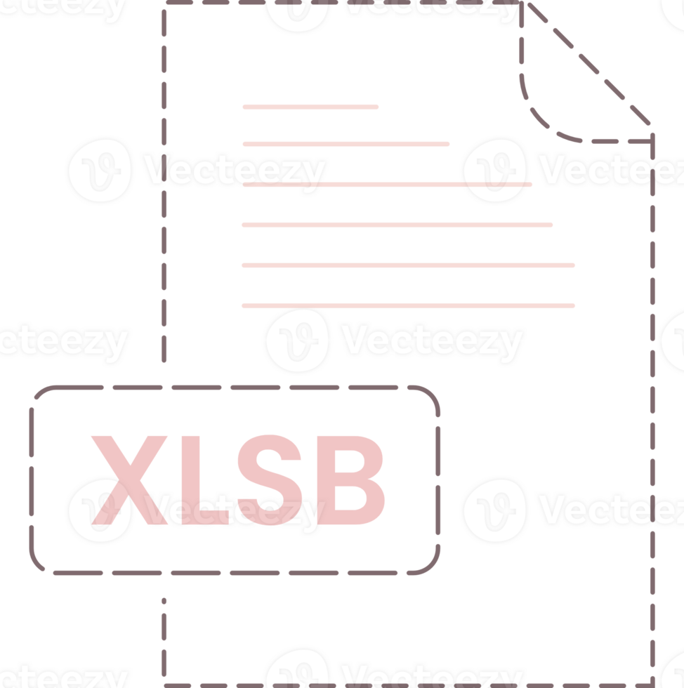 Xlsb Icon Black Rounded Dashed Outline Illustration png