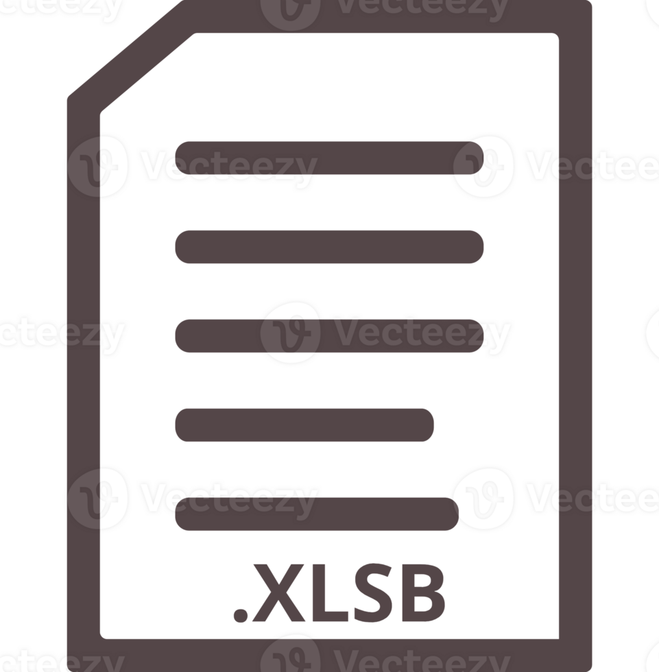 Modern Xlsb Line Document Icon png