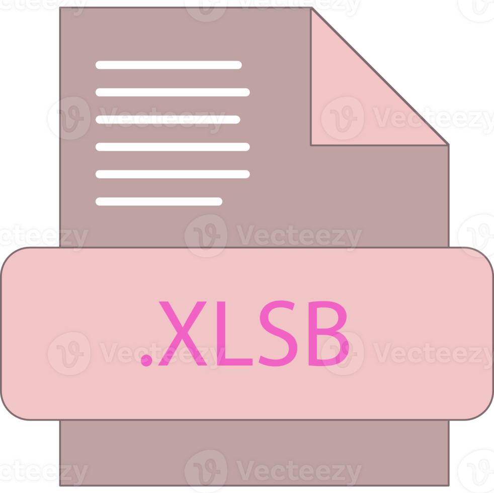 Modern Xlsb File Extension Icon Fill And Bebes Writting png