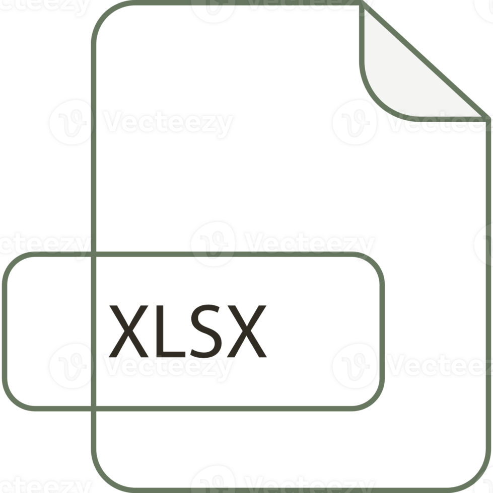 Xlsx File Extension Icon Raw Thicker Outline png
