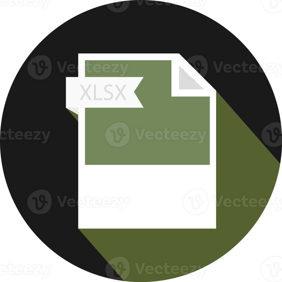 Xlsx File Format Icon And Black Shadow Circular Shape png
