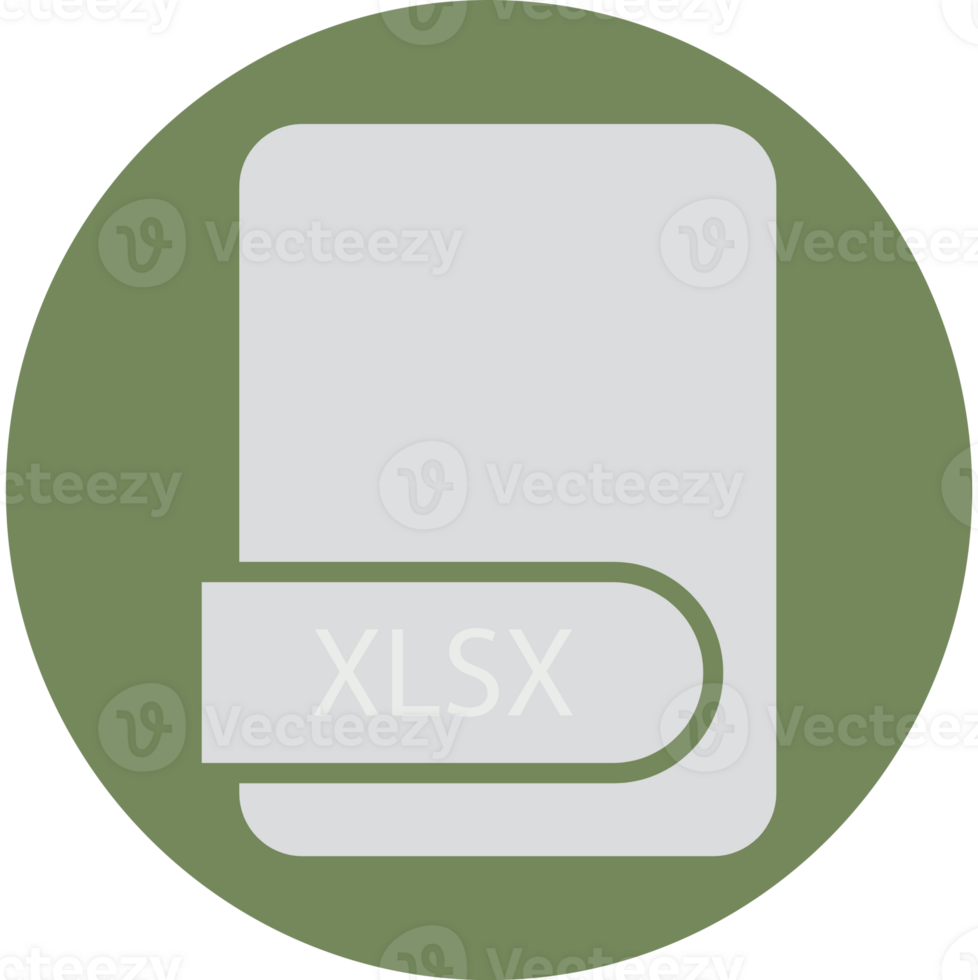 Xlsx File Format Icon Circular Shape png