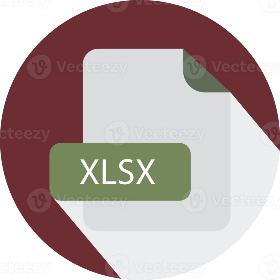 Xlsx File Extension Icon With Black Shadow Circular Icon png