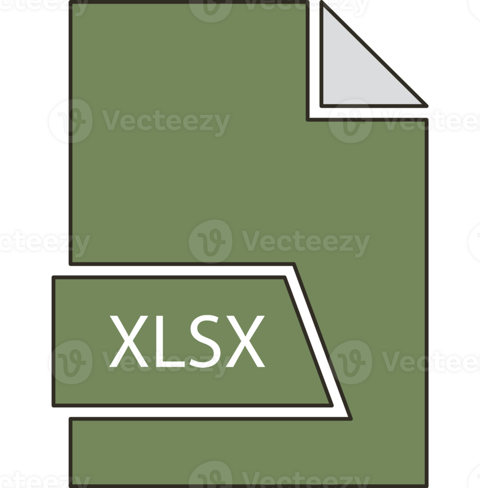 Xlsx File Format Icon In Shapes 2 Colors And Side Contour png