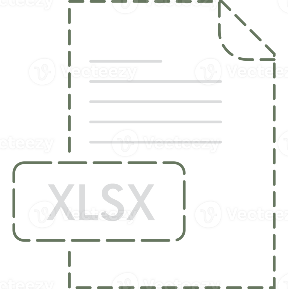 Xlsx File Format Icon Rounded Outline png