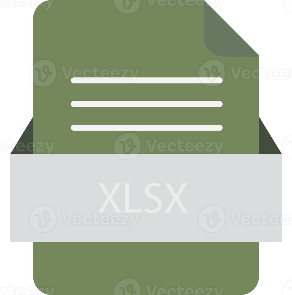 Xlsx File Icon With Color And Rounded Corners And Folded Doc png