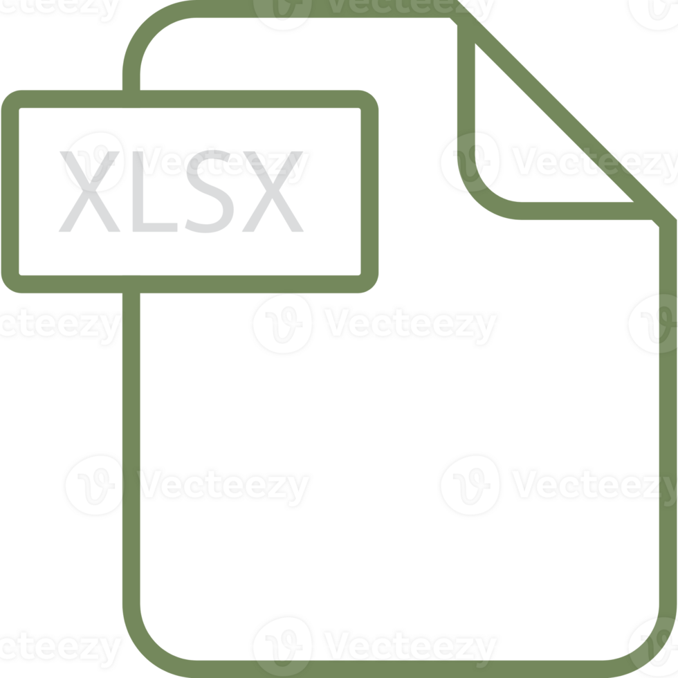 Xlsx File Format Icon Rounded Shapes Outline png