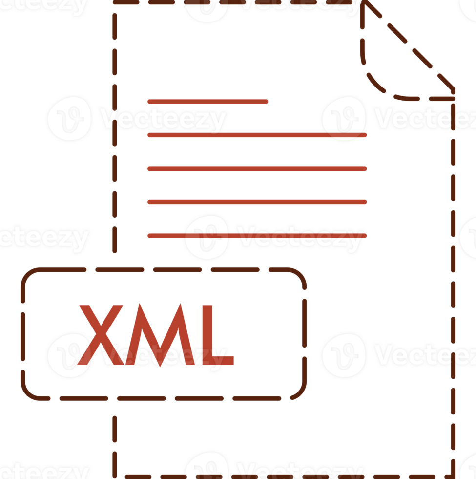 Modern Xml File Format Icon Rounded Outline png