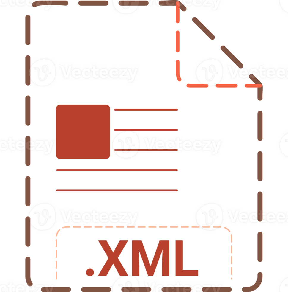 Xml File Icon Minsk Dashed Rounded Outline Design Element png