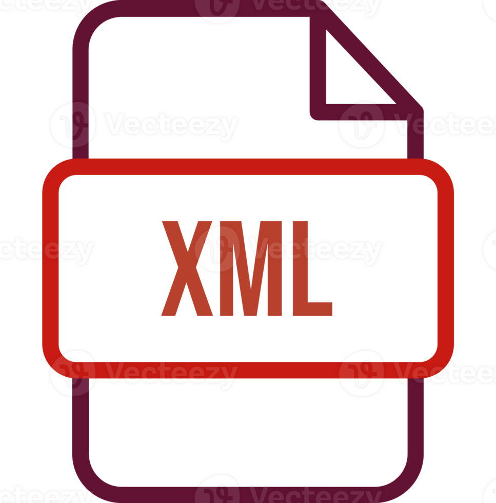 Modern Xml File Icon With Bold Outline png