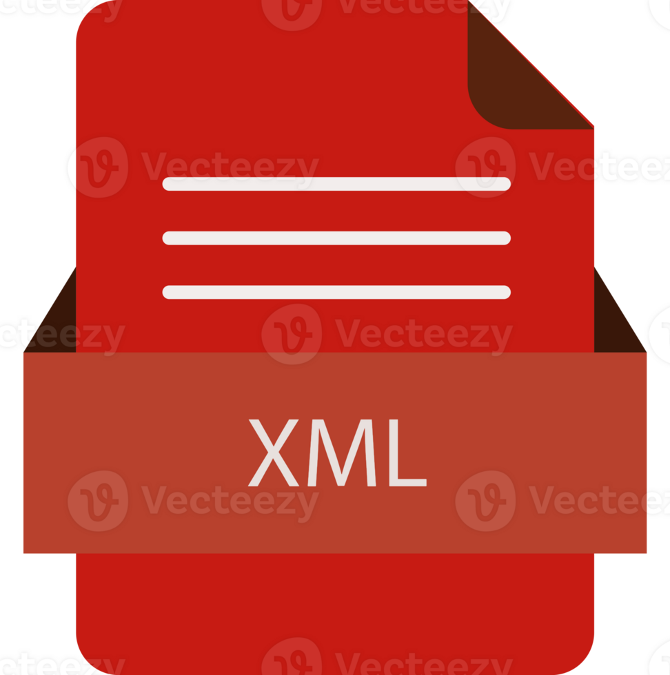 Modern Xml File Icon With Color And Rounded Corners And Folded Doc png