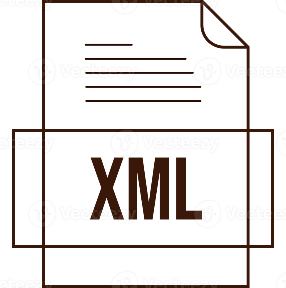 Modern Xml File Icon Crisp Thick Outline Sharp Corners png