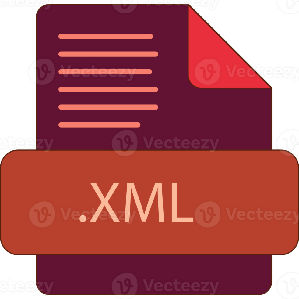Xml File Extention Icon Old Minimal Color Fill Design Element png