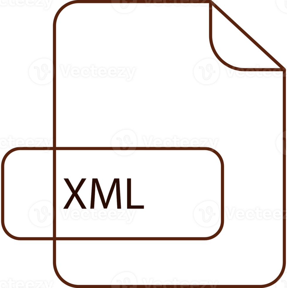 Xml File Extension Icon Raw Thicker Outline Illustration png