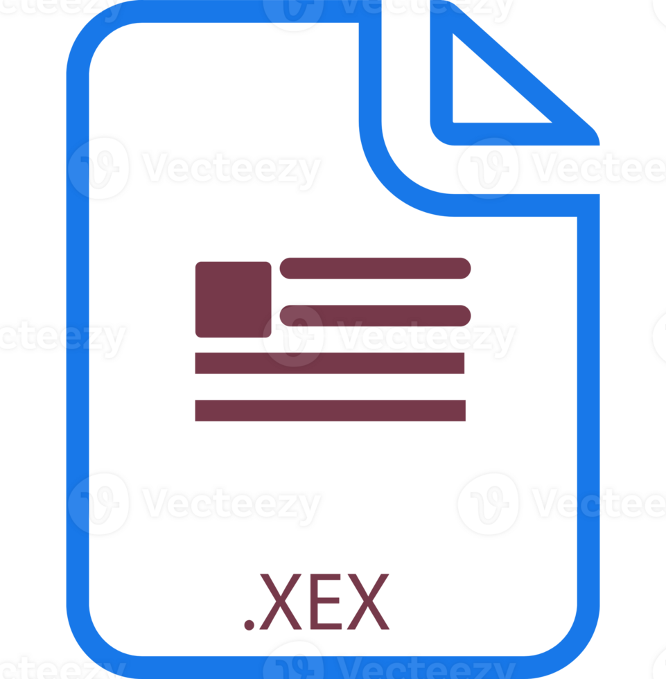Creative Xex File Icon With Symbol Graphic png