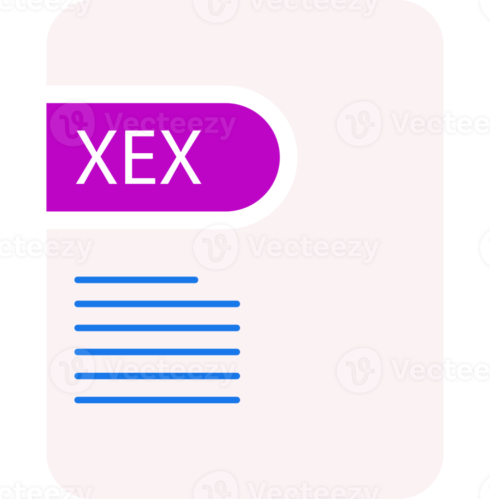 Creative Xex File Icon Deep And Minimal Graphic png