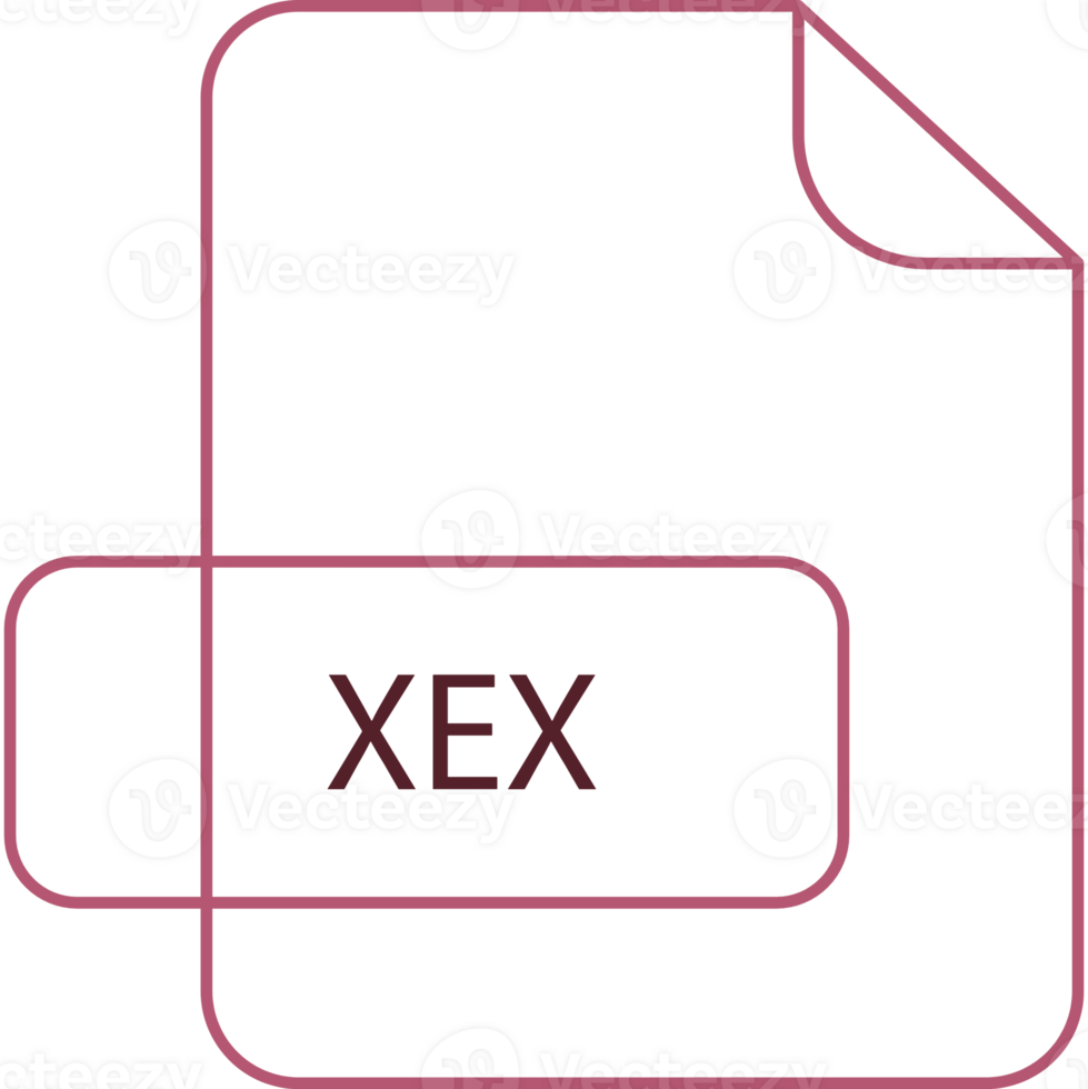 Creative Xex File Extension Icon Raw Thicker Outline Graphic png
