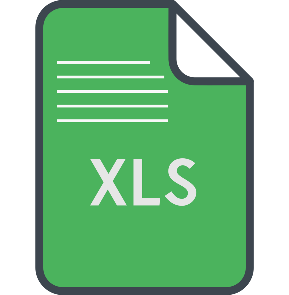 Xls File Icon Fill And Outline Rounded Corners png