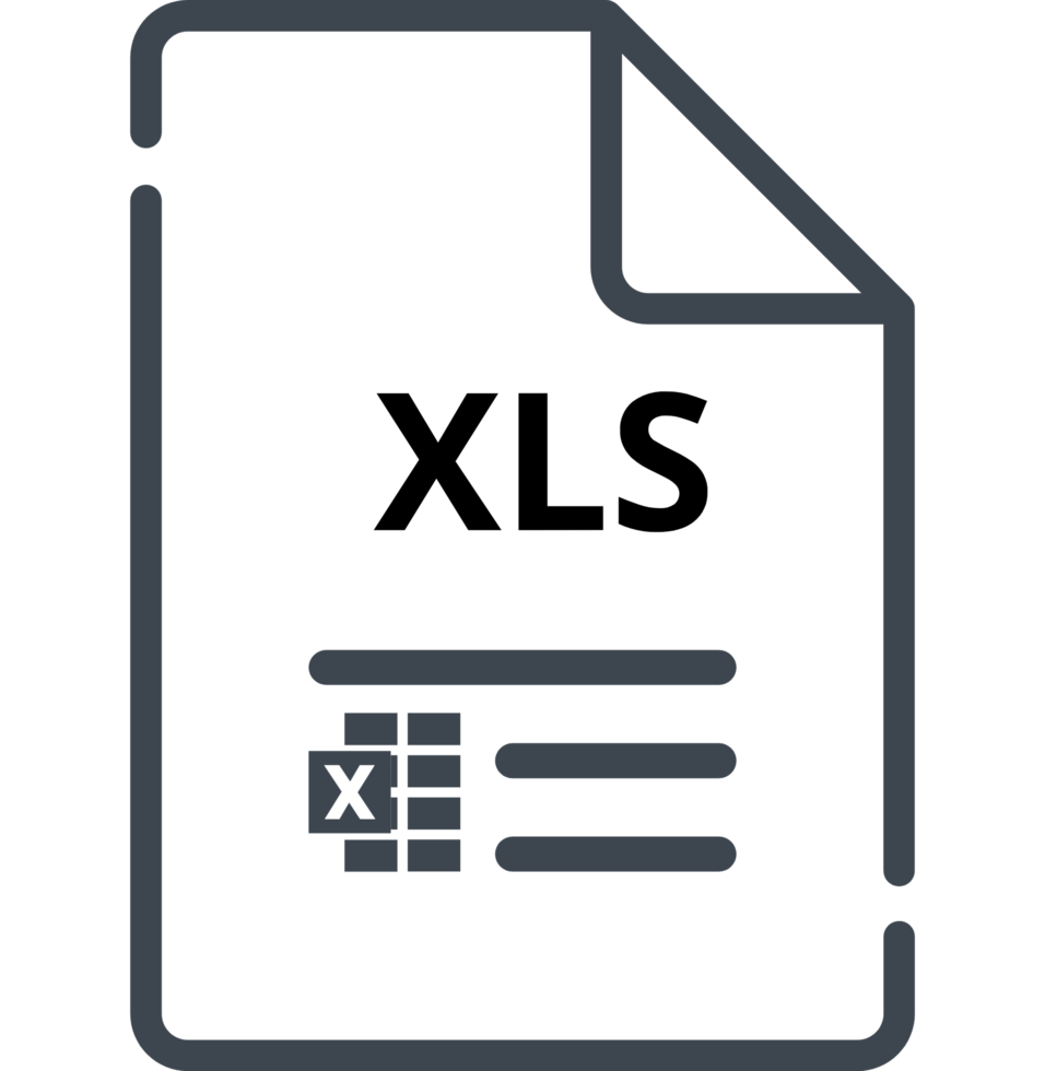 Xls File Icon Minimal Outline With Symbols png