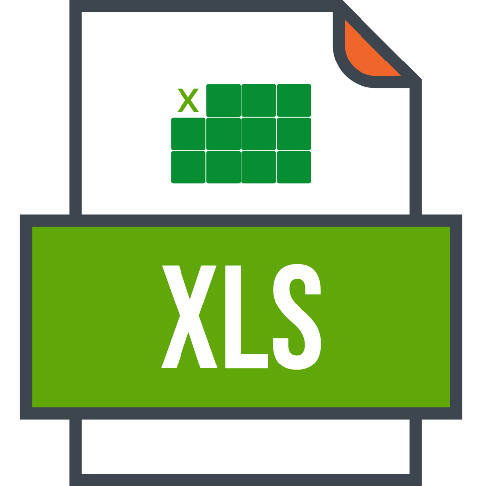Xls File Icon Fill And Outline Crisp Corners png