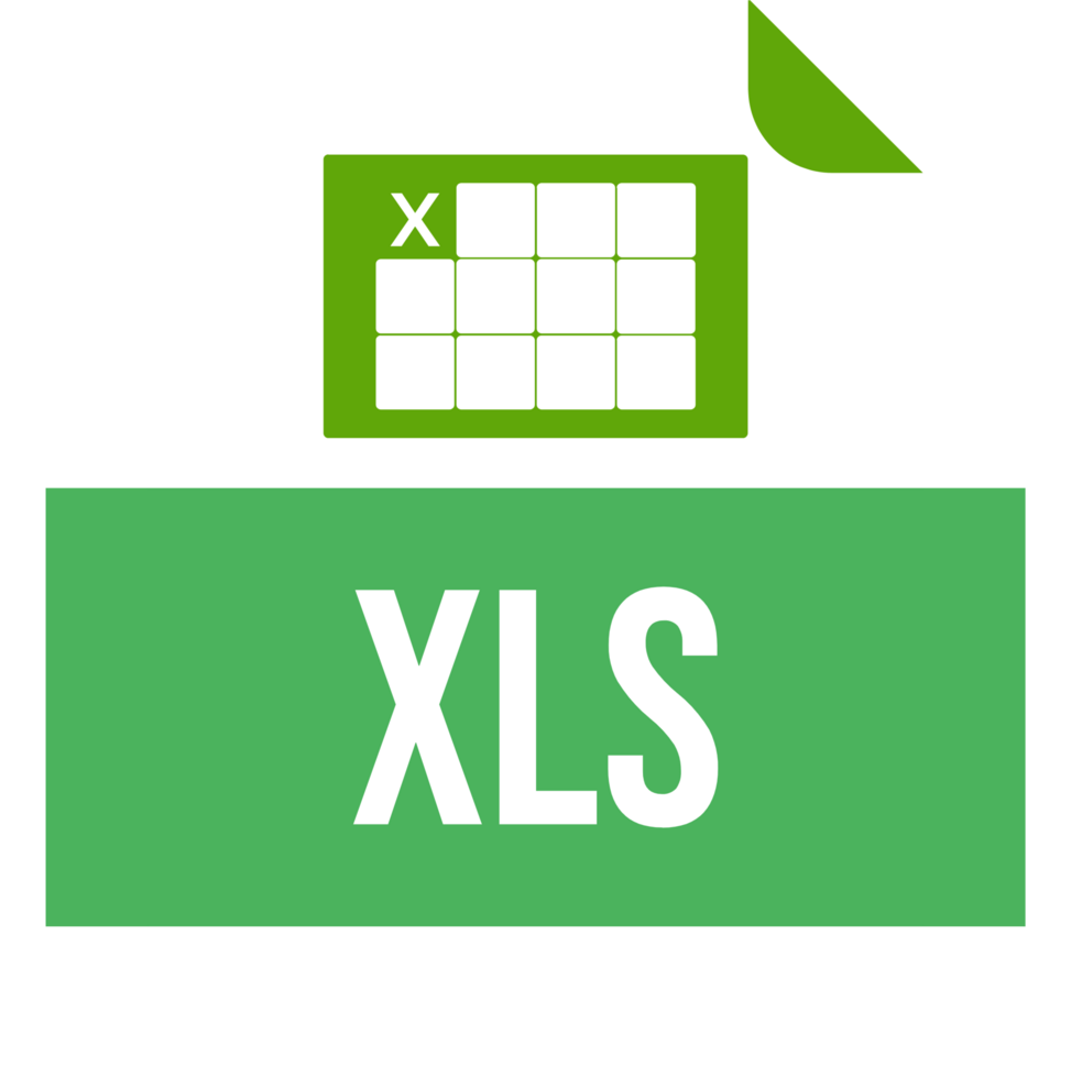 Xls File Icon Fill Crisp Corners white and green colorpallete png