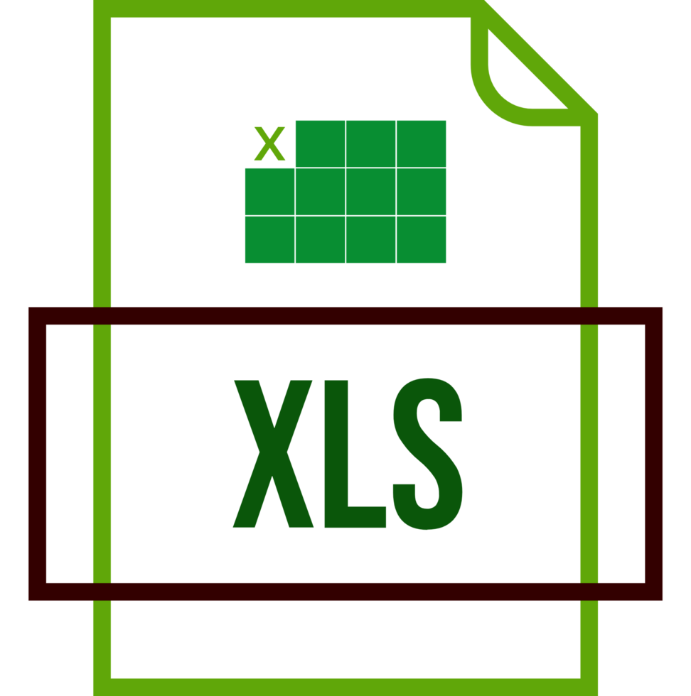 Xls File Icon Thick Outline Sharp Corners png