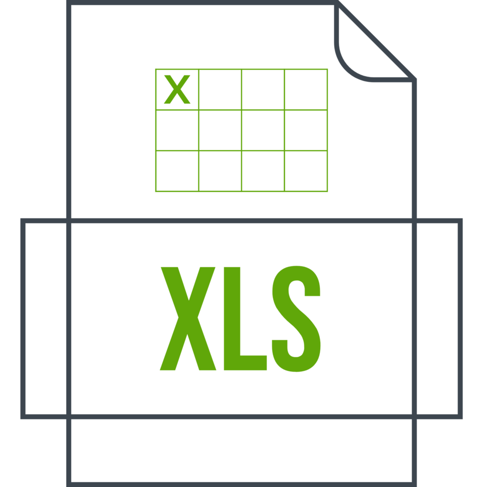 Xls File Icon Crisp Thick Outline Sharp Corners png