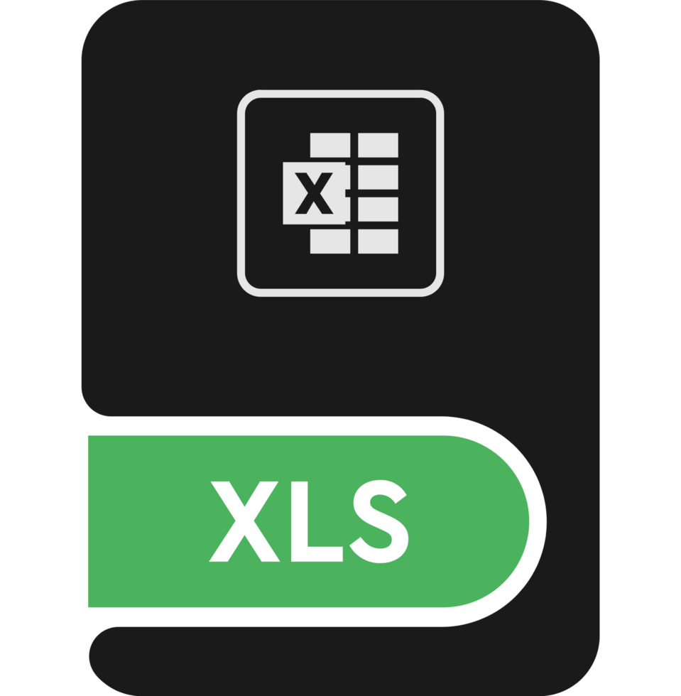Xls File Format Icon Malachite Fill png