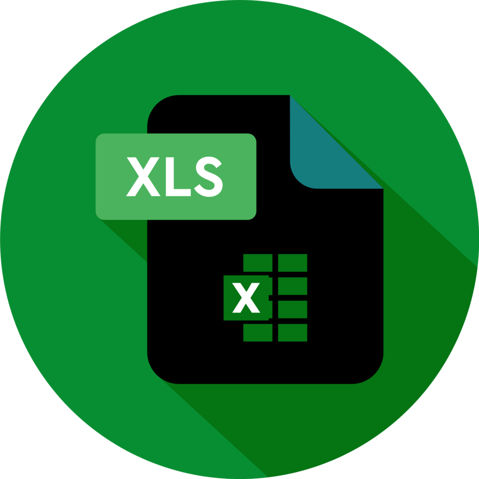 Xls File Format Icon Rounded Shapes With Circle Outside png