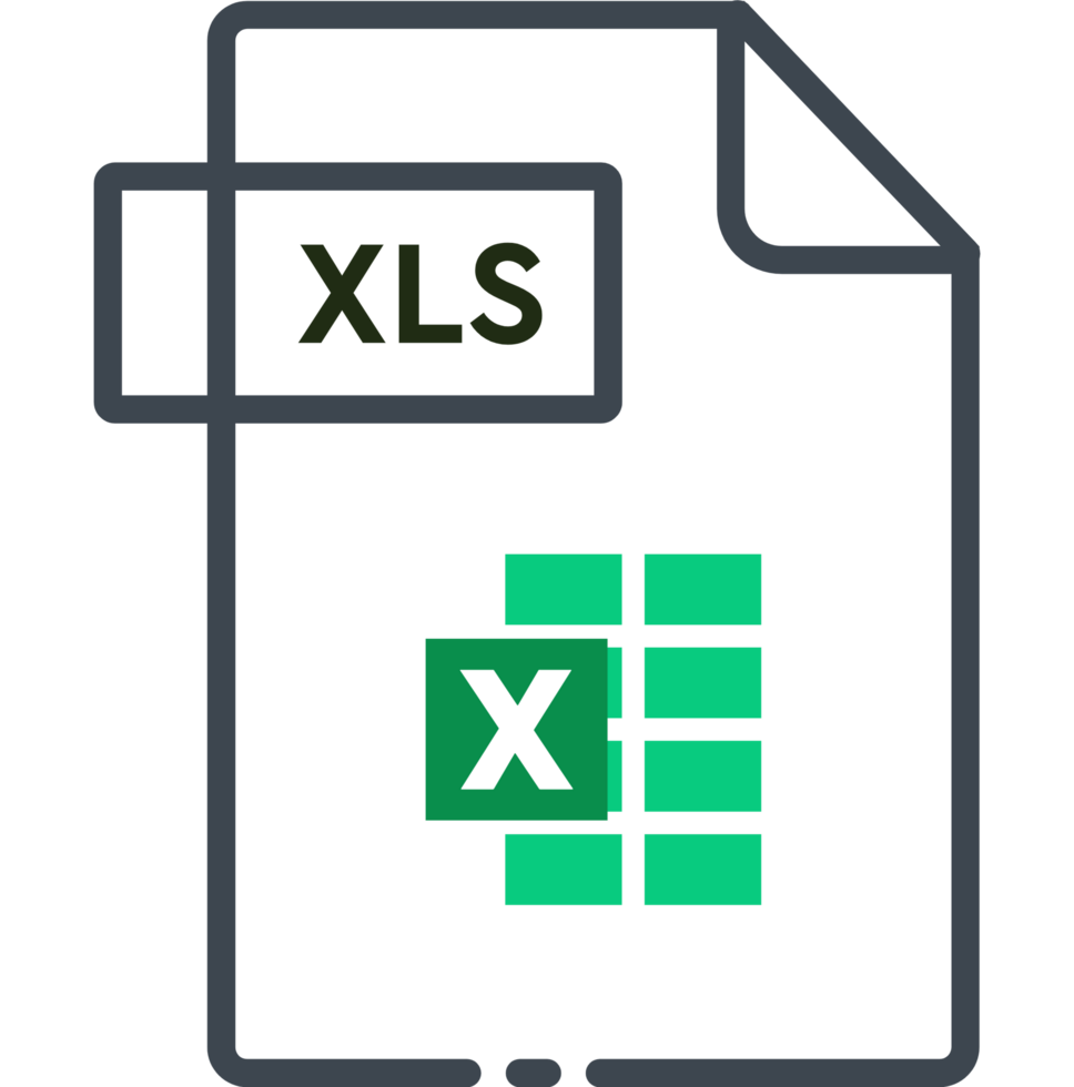 Xls File Format Minimal Icon With Black Outline png