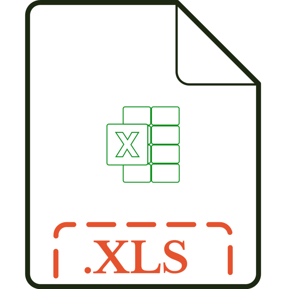 Xls File Icon Orange Rounded Outline png