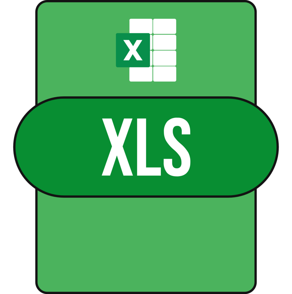 Xls File Extension Icon Rounded Malachite Fill png