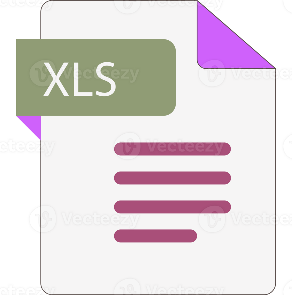 Modern Xls File Icon With Folded Style Document png