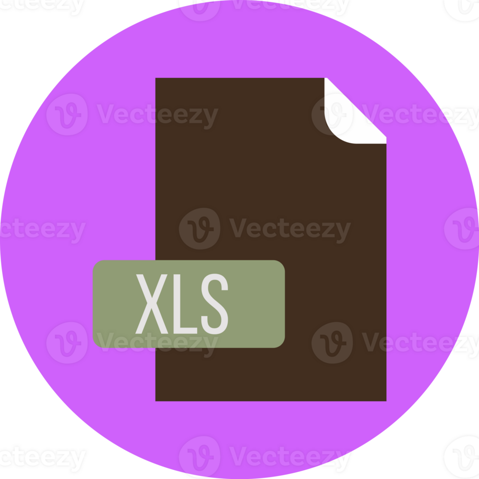 Xls File Format Icon Rounded Circle Bg Design Element png