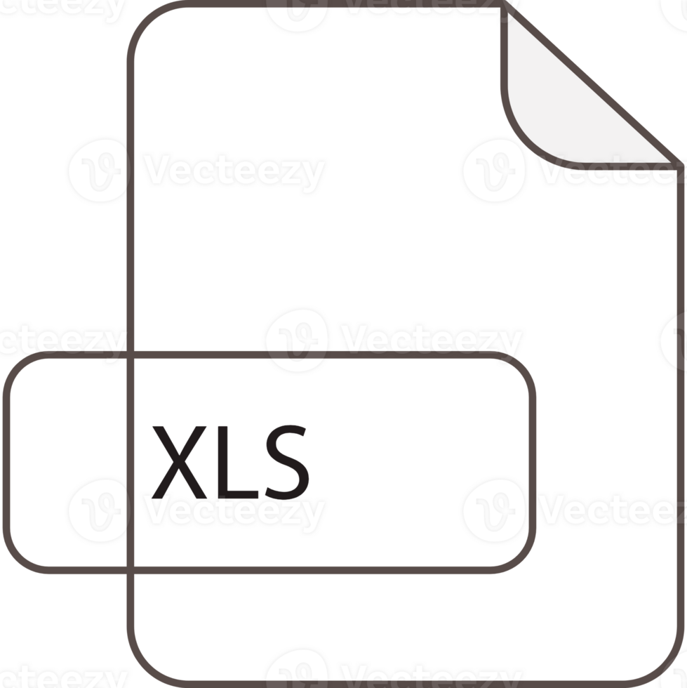 Modern Xls File Extension Icon Raw Thicker Outline png