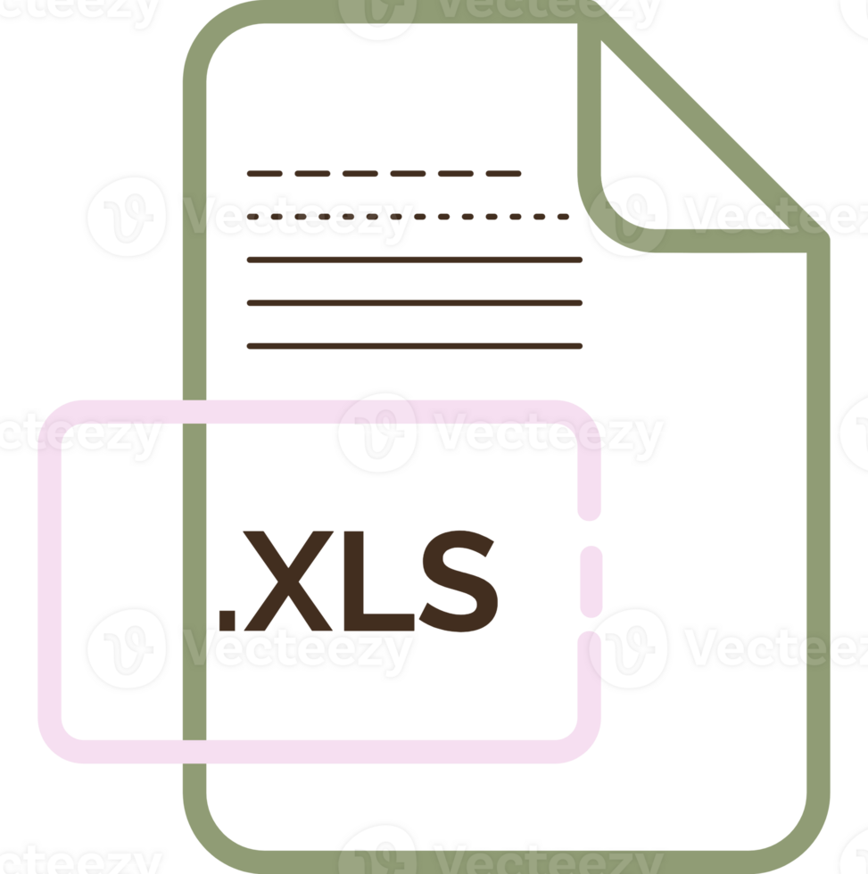 Xls File Extension Icon Little Dot And Color Fill Design Element png