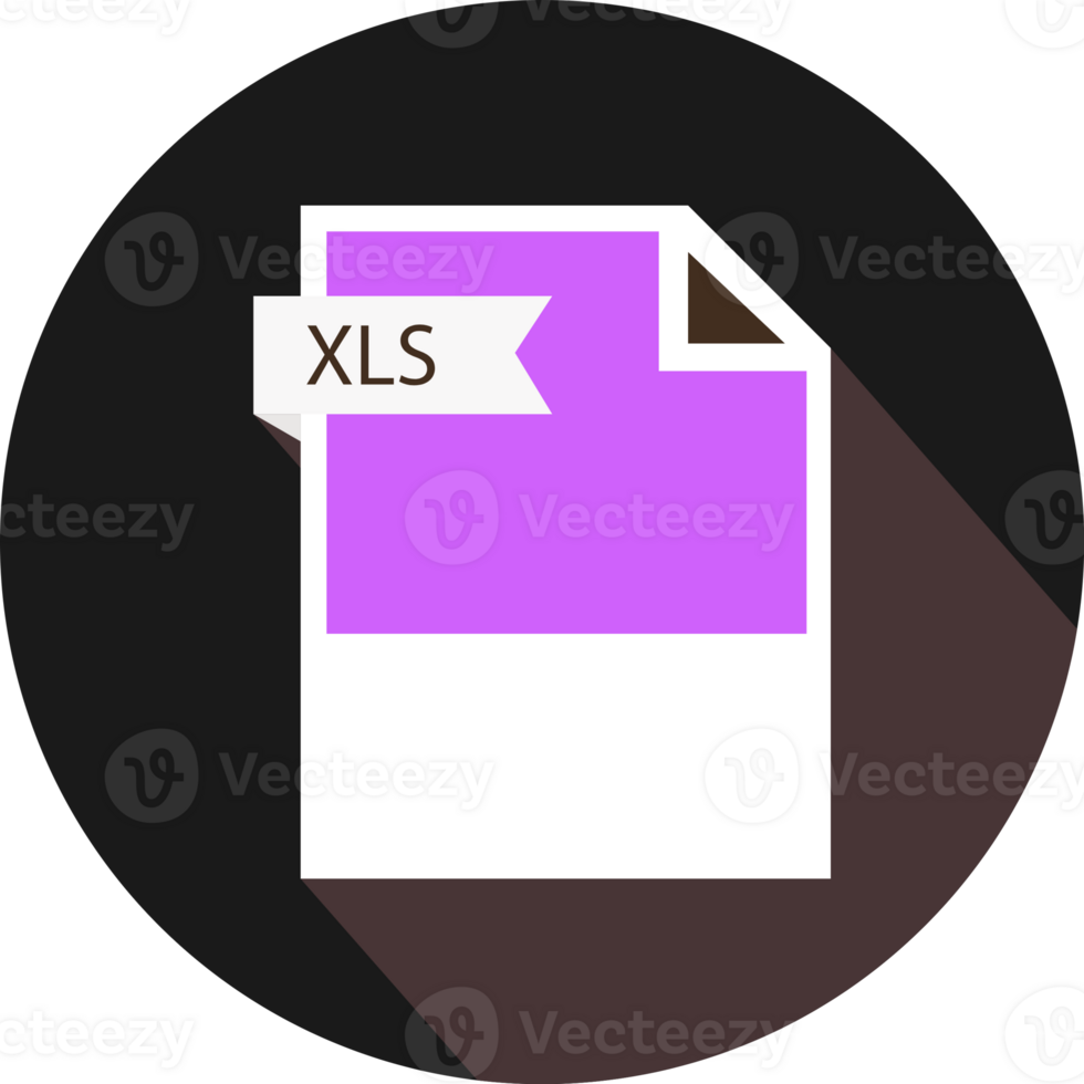 Modern Xls File Format Icon And Black Shadow Circular Shape png