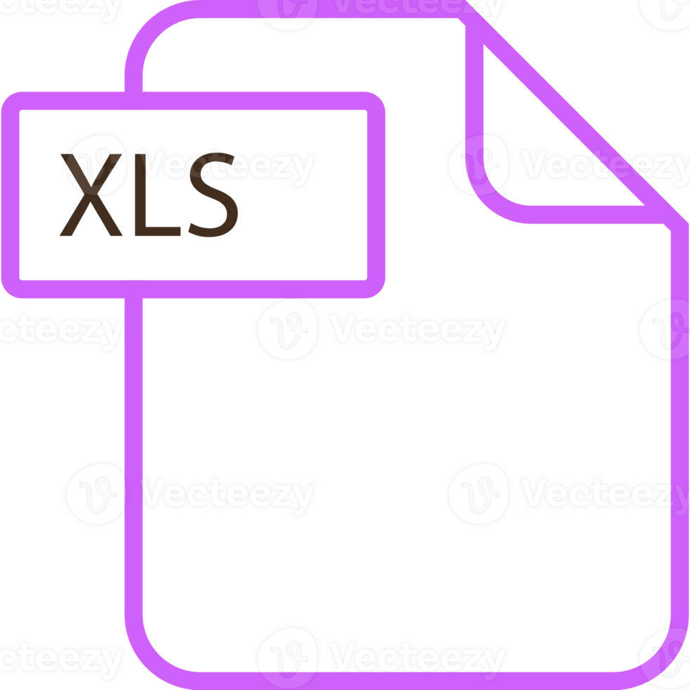Modern Xls File Format Icon Rounded Shapes Outline png