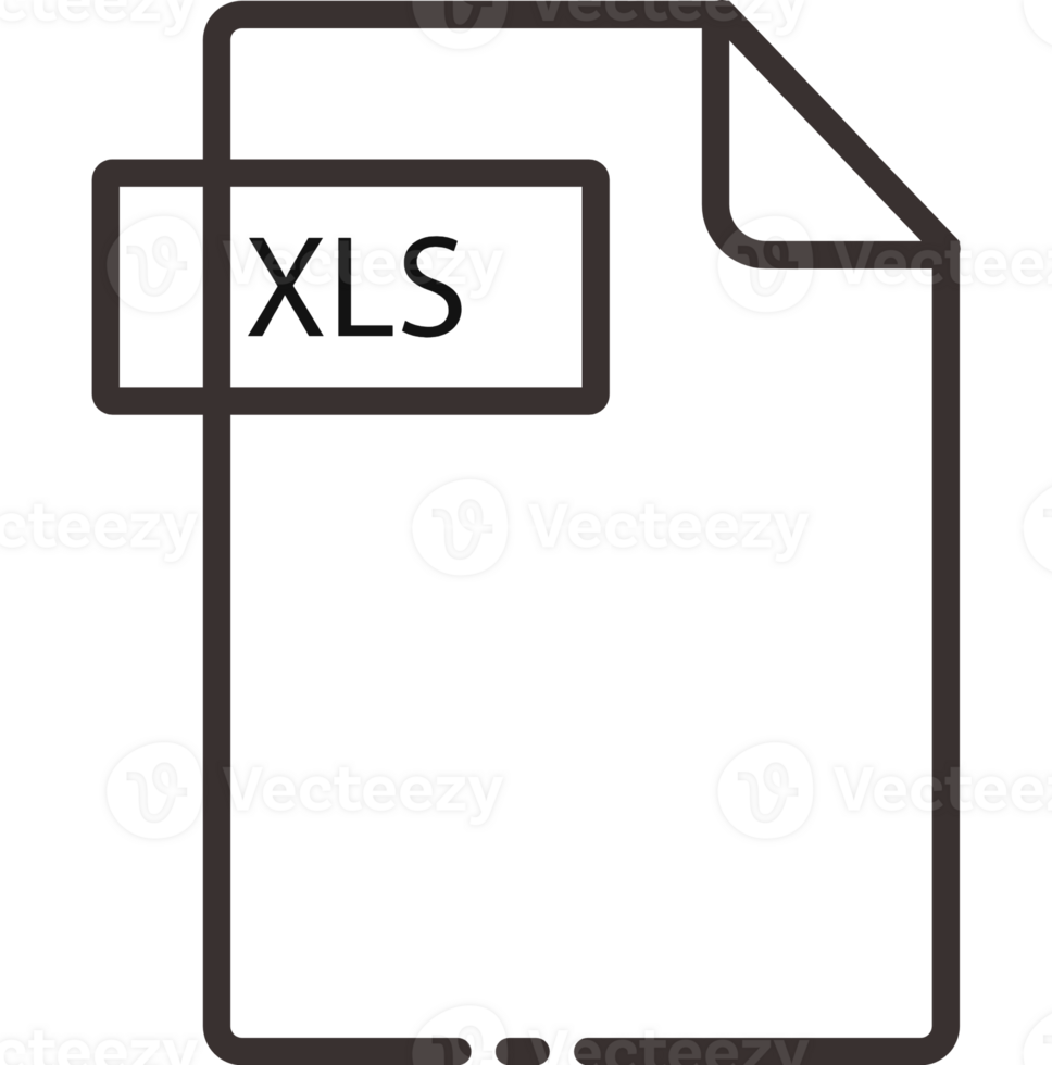 Xls File Format Minimal Icon With Black Outline Design Element png